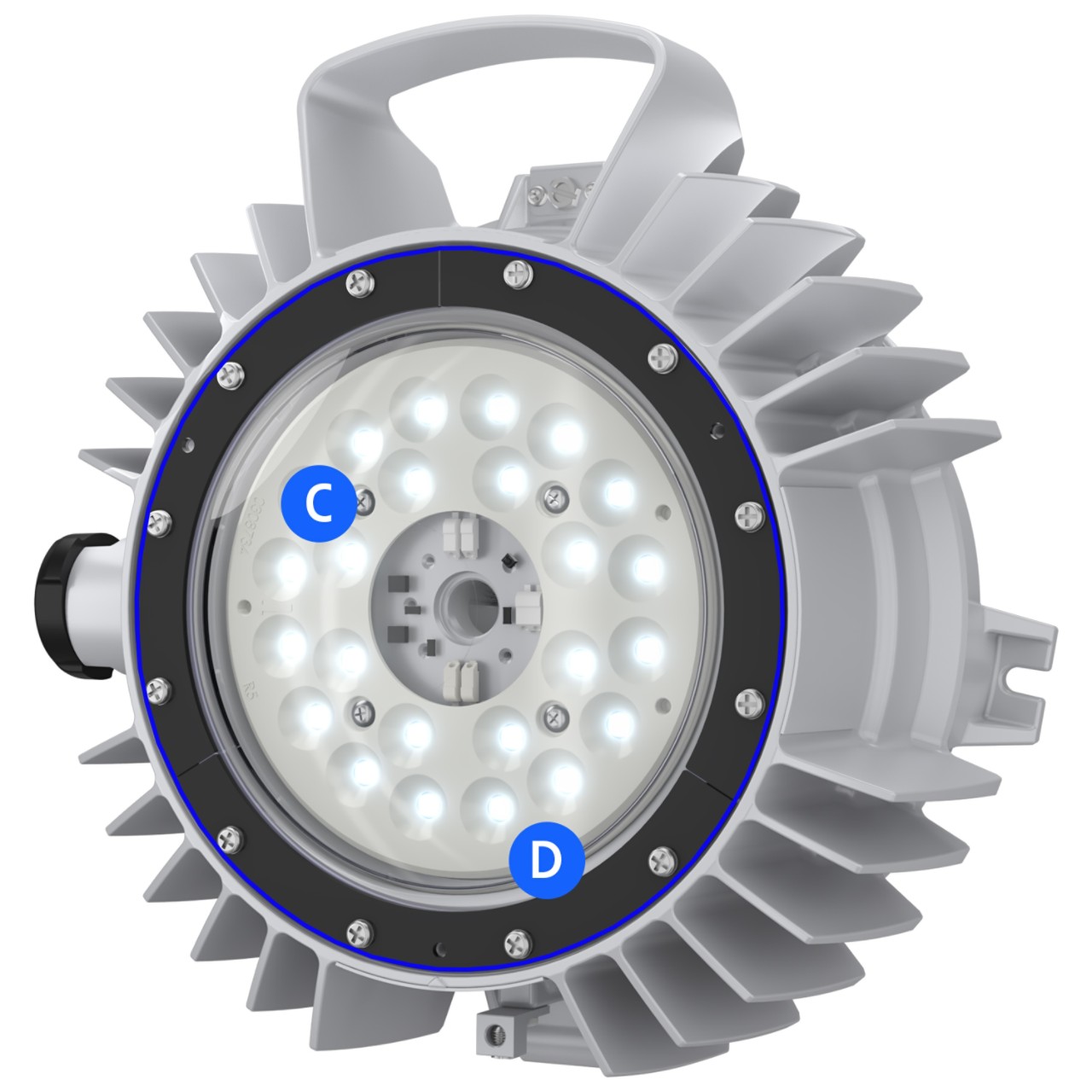 Champ VMVL LED M2 3L-7L light fixture - optics callout
